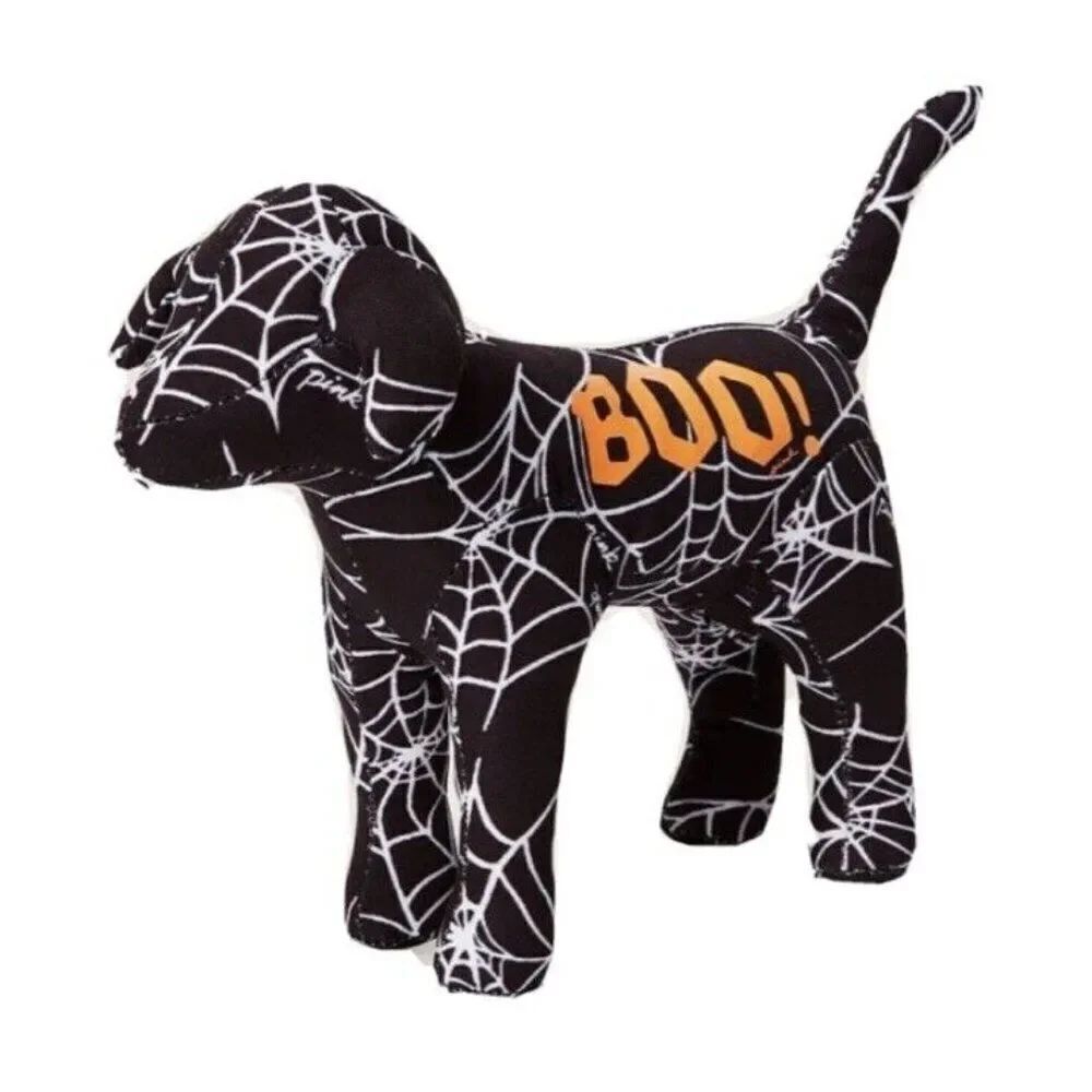 Victoria's Secret PINK 2022 Halloween Spider Web Display Boo! Dog Black White